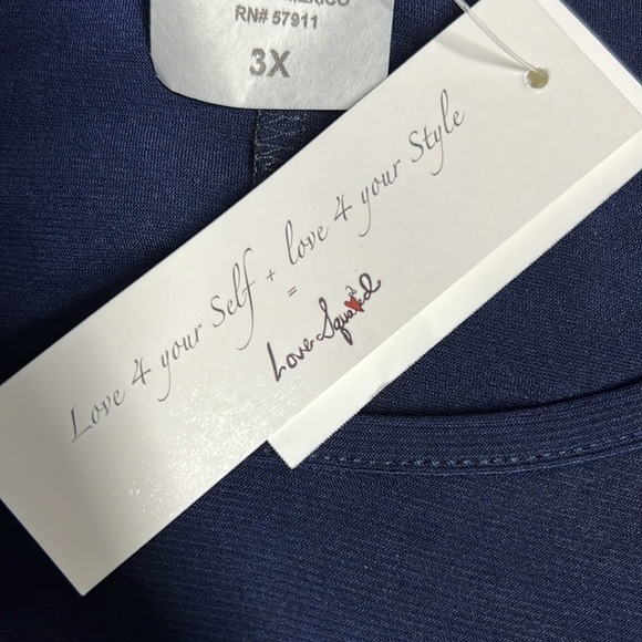 LOVE SQUARED NAVY BLUE SLEEVELESS WRAP DRESS SIZE 2X New - Picture 8 of 9